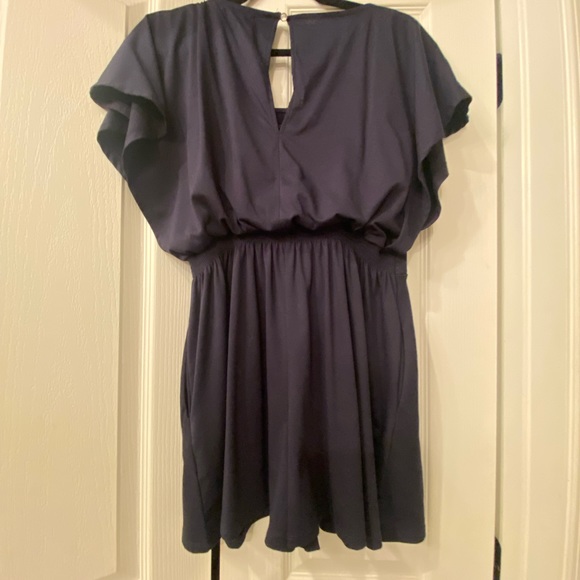 Navy short romper, M, dress it up or down! So comfy, cotton tee material. - Picture 2 of 5
